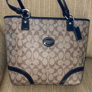 Light Brown Coach Tote Purse 10.5”x2.5”x14”
